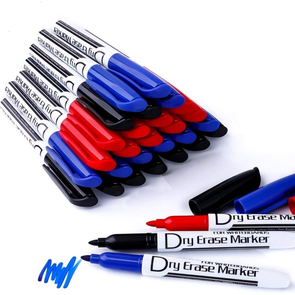 imageVolcanics Dry Erase Markers Low Odor Fine Whiteboard Markers Thin Box of 12 10 Colors3 Colors