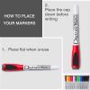 Volcanics Magnetic Dry Wipe Pens Dry Erase Markers With Eraser Cap Low Odor Fine Tip Whiteboard Pens Pack of 12,10 Colors(Multicolor)