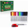 Volcanics Magnetic Dry Wipe Pens Dry Erase Markers With Eraser Cap Low Odor Fine Tip Whiteboard Pens Pack of 12,10 Colors(Multicolor)