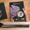 ARTISTIC EYE 9×12 Premium Black Paper Pads, Spiral Bound Sketchbook, Pack of 2, 70 Sheets (150g/m2), Acid-Free Drawing Paper, Ideal for Kids, Teens & Adults