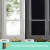 Volcanics Blackout Window Film Privacy Frosted Sun Blocking Black Window Cover Room Darkening Window Tint for Home Static Cling 100% Light Blocking 17.5 x 78.7 Inches