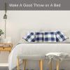 Volcanics Buffalo Check Plaid Throw Pillow Covers Set of 2 Farmhouse Decorative Square Pillow Cover Case Cushion Pillowcase 18×18 Inches for Home Decor Sofa Bedroom Car, Dark Blue and White