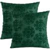 Volcanics Christmas Pillow Covers 18×18 Set of 2, Soft Fluffy Faux Fur Green Throw Pillow Cases with 3D Snowflake Embroidery for Sofa, Couch, Bedroom, Holiday Home Décor(Green Snowflake)