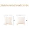 Volcanics Pack of 1 Double-Sided Faux Fur Plush Decorative Throw Pillow Covers 18×18 Inches Soft Fluffy Striped Couch Pillow Cases, Beige(Cream White)
