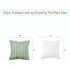 Volcanics Pack of 1 Double-Sided Faux Fur Plush Decorative Throw Pillow Covers 18×18 Inches Soft Fluffy Striped Couch Pillow Cases, Beige(Sage Green)