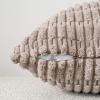 Volcanics Pack of 2 Corduroy Decorative-Throw-Pillow-Covers-18×18, Soft Striped Square Cushion Cases, Modern Farmhouse Boho Home Decor, Blue(Mocha Brown)
