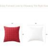 Volcanics Pack of 2 Corduroy Decorative-Throw-Pillow-Covers-18×18, Soft Striped Square Cushion Cases, Modern Farmhouse Boho Home Decor, Blue(Red)