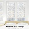 Volcanics Window Privacy Film Static Window Clings Vinyl 3D Decals Stickers Rainbow Window Film for Glass Door Home Heat Control Anti UV 17.5 x 78.7 Inches(Pebble Pattern – Clear)