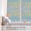 Volcanics Window Privacy Film Static Window Clings Vinyl 3D Decals Stickers Rainbow Window Film for Glass Door Home Heat Control Anti UV 17.5 x 78.7 Inches(Multicolor)
