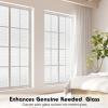 Volcanics Window Privacy Film Static Window Clings Vinyl 3D Decals Stickers Rainbow Window Film for Glass Door Home Heat Control Anti UV 17.5 x 78.7 Inches(White)