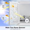 Volcanics Window Privacy Film Static Window Clings Vinyl 3D Decals Stickers Rainbow Window Film for Glass Door Home Heat Control Anti UV 17.5 x 78.7 Inches(Pebble Pattern – Clear)