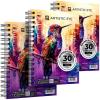 ARTISTIC EYE 5.5×8.5 Premium Watercolor Pads, Pack of 3 (90 Sheets), Spiral Bound, 140lb (300gsm), Acid-Free Paper, Perfect for Most Wet & Dry Media, Ideal for Beginners, Artists & Professionals