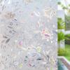 Volcanics Window Privacy Film Static Window Clings Vinyl 3D Decals Stickers Rainbow Window Film for Glass Door Home Heat Control Anti UV 17.5 x 78.7 Inches(Flower)