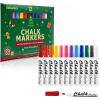 Volcanics Christmas Liquid Chalk Markers – 12 Vibrant Colors with Round Tips & Festive Gift Box, Erasable Chalk Pens for Chalkboards, Windows & Crafts, Ideal Stocking Stuffer