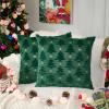 Volcanics Christmas Pillow Covers 18×18 Set of 2, Dark Green Plush Faux Fur Christmas Tree Throw Pillow Cases, Soft Cozy Cushion Covers for Holiday Winter Xmas Home Sofa Bedroom Decor(Green)