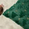Volcanics Christmas Pillow Covers 18×18 Set of 2, Dark Green Plush Faux Fur Christmas Tree Throw Pillow Cases, Soft Cozy Cushion Covers for Holiday Winter Xmas Home Sofa Bedroom Decor(Green)