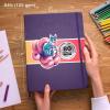 ARTISTIC EYE 8.5×11 Premium Hardcover Sketchbook – 80 Sheets (125 GSM), Acid-Free Drawing Paper, Hardbound Sketch Pad with Inner Pocket, Elastic Closure, and Bookmark Ribbon (Violet)(Violet)