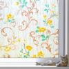 Volcanics One Way Window Privacy Film with Installation Tools 35.4 x 118 Inches, Sun Blocking Window Tinting Film for Home Heat Control Mirror Tint Film Static Cling, Silver(Flower)