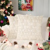 Volcanics Dark Green Christmas Tree Decorative Throw Pillow Covers 18×18 Inch Set of 2, Soft Plush Faux Fur with Sparkling Sequin Design, Luxury Throw Pillowcases for Couch Holiday Festivals(Sequin-beige)