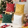 Volcanics Dark Green Christmas Tree Decorative Throw Pillow Covers 18×18 Inch Set of 2, Soft Plush Faux Fur with Sparkling Sequin Design, Luxury Throw Pillowcases for Couch Holiday Festivals(Multicolor)