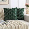 Volcanics Dark Green Christmas Tree Decorative Throw Pillow Covers 18×18 Inch Set of 2, Soft Plush Faux Fur with Sparkling Sequin Design, Luxury Throw Pillowcases for Couch Holiday Festivals(Sequin-dark Green)