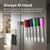 Volcanics Magnetic Black Dry Erase Markers with Eraser Cap, Fine Tip 1-2mm, Low Odor Whiteboard Markers, Smudge-Free Erasable Pens for Office, Classroom & Home Use, 6 Pack(6 Colors)