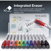 Volcanics Magnetic Black Dry Erase Markers with Eraser Cap, Fine Tip 1-2mm, Low Odor Whiteboard Markers, Smudge-Free Erasable Pens for Office, Classroom & Home Use, 6 Pack(10 Colors)