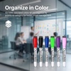Volcanics Magnetic Black Dry Erase Markers with Eraser Cap, Fine Tip 1-2mm, Low Odor Whiteboard Markers, Smudge-Free Erasable Pens for Office, Classroom & Home Use, 6 Pack(6 Colors)