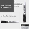 Volcanics Magnetic Black Dry Erase Markers with Eraser Cap, Fine Tip 1-2mm, Low Odor Whiteboard Markers, Smudge-Free Erasable Pens for Office, Classroom & Home Use, 6 Pack(Blue)