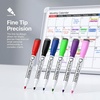 Volcanics Magnetic Black Dry Erase Markers with Eraser Cap, Fine Tip 1-2mm, Low Odor Whiteboard Markers, Smudge-Free Erasable Pens for Office, Classroom & Home Use, 6 Pack(6 Colors)
