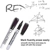 Volcanics Magnetic Black Dry Erase Markers with Eraser Cap, Fine Tip 1-2mm, Low Odor Whiteboard Markers, Smudge-Free Erasable Pens for Office, Classroom & Home Use, 6 Pack(Blue)