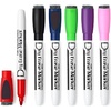 Volcanics Magnetic Black Dry Erase Markers with Eraser Cap, Fine Tip 1-2mm, Low Odor Whiteboard Markers, Smudge-Free Erasable Pens for Office, Classroom & Home Use, 6 Pack(6 Colors)